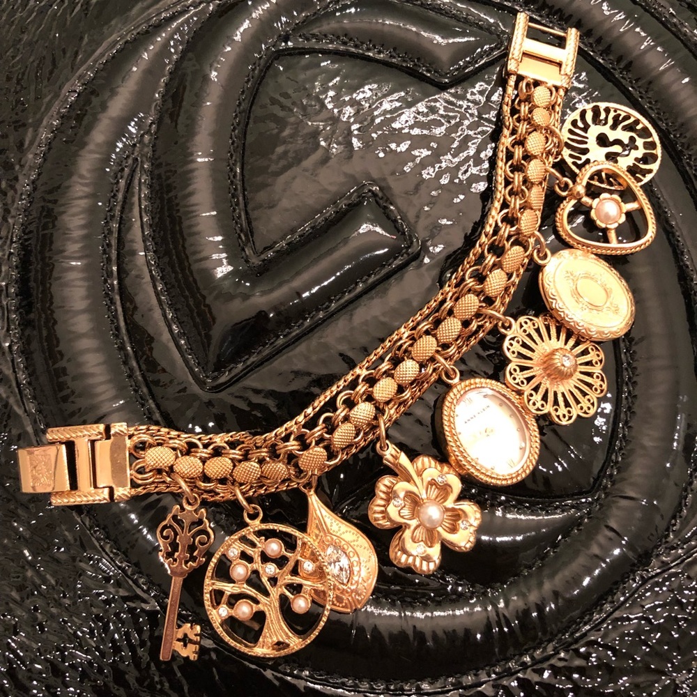 Anne Klein bracelet with charms and watch